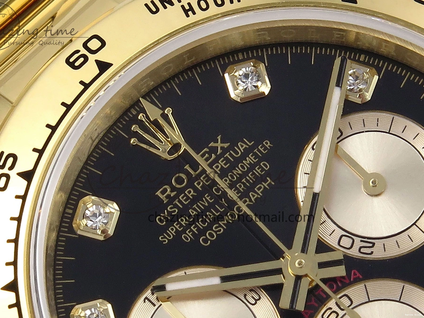 0601 Daytona 126508 QF 1:1 Best Edition Black YG Diamonds Dial on YG Braclet SH4131 V WeatherProof 1314